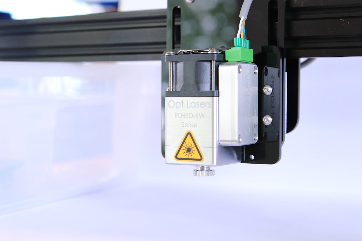 Laser engraving machine working